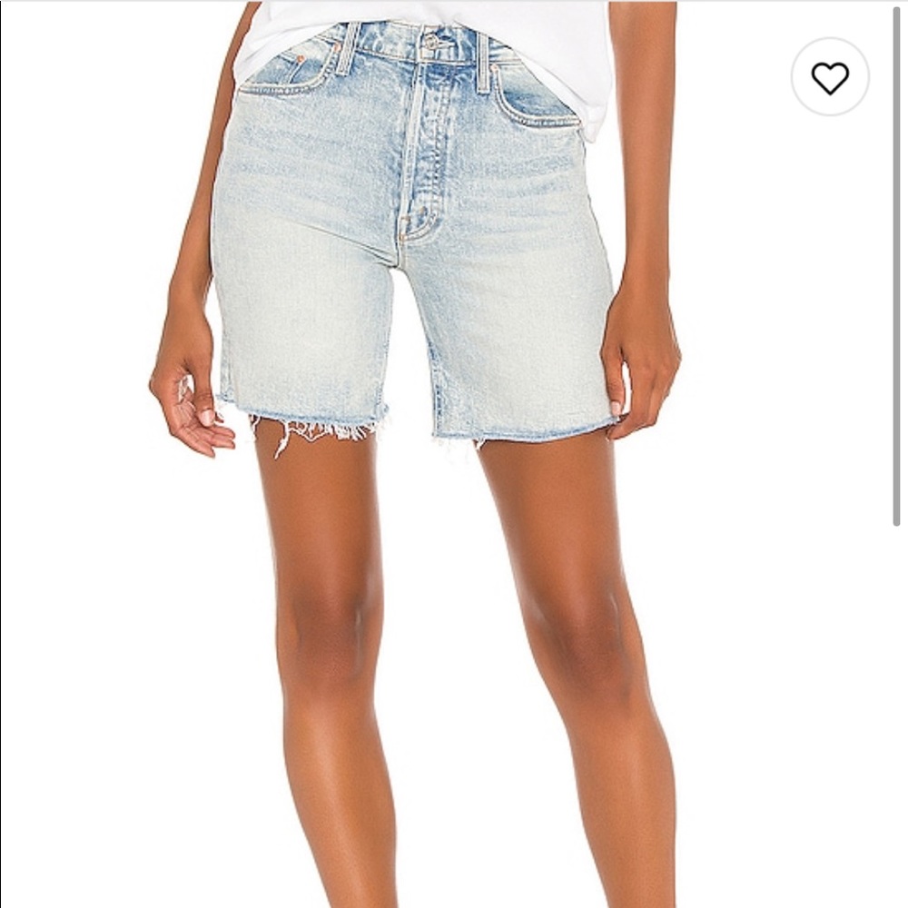 Mother the Tripper Cutoff Fray Denim Shorts